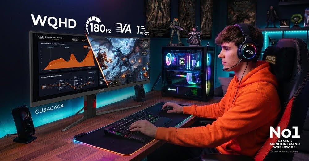 AOC вывела 34 дюймовые CU34G4CA и CU34G4ZCA