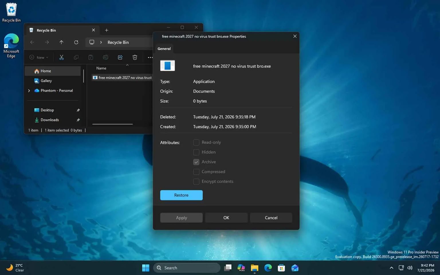 Microsoft обновляет старое окно свойств в Windows 11