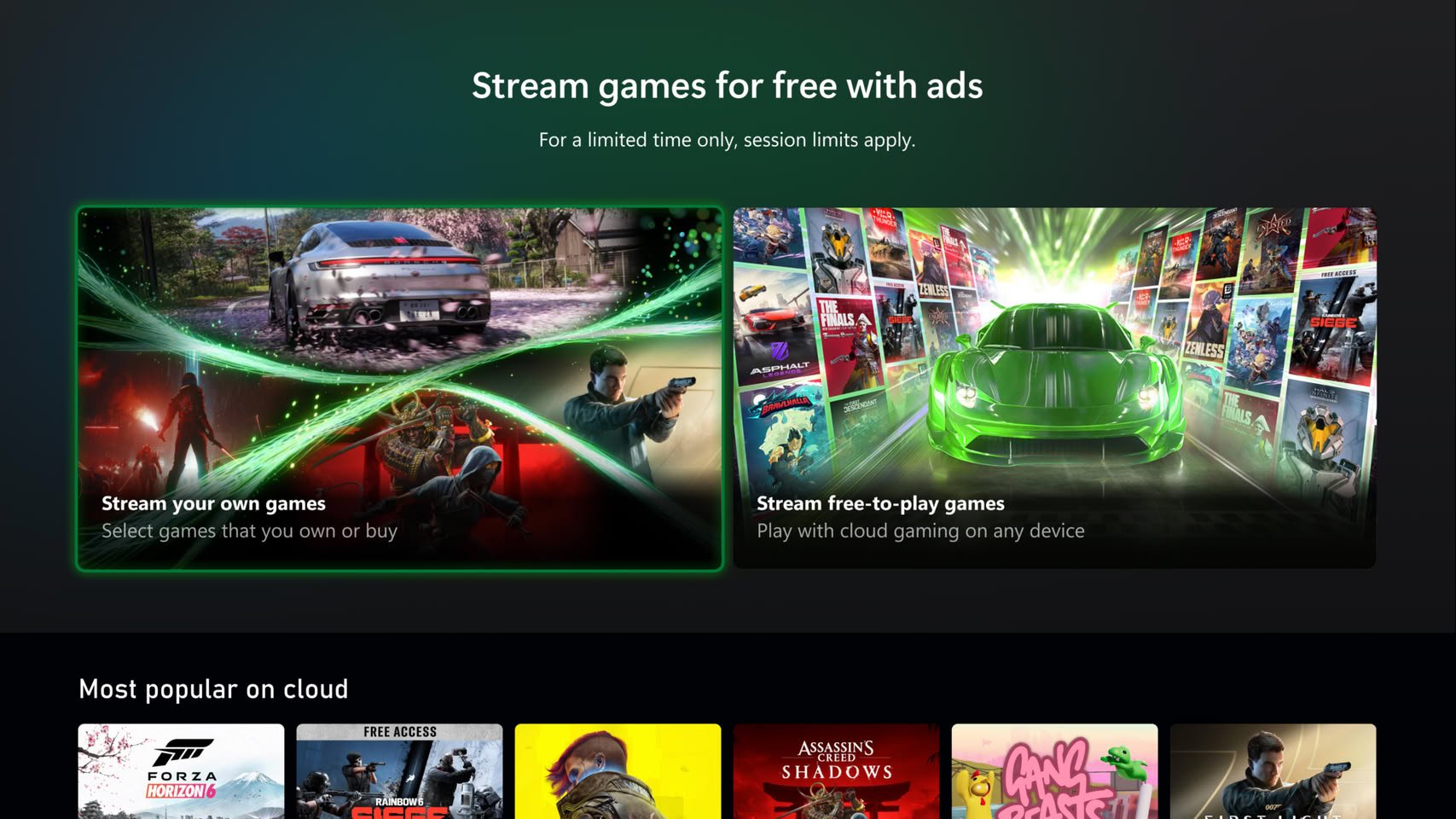 Xbox тестирует бесплатный стриминг игр с рекламой