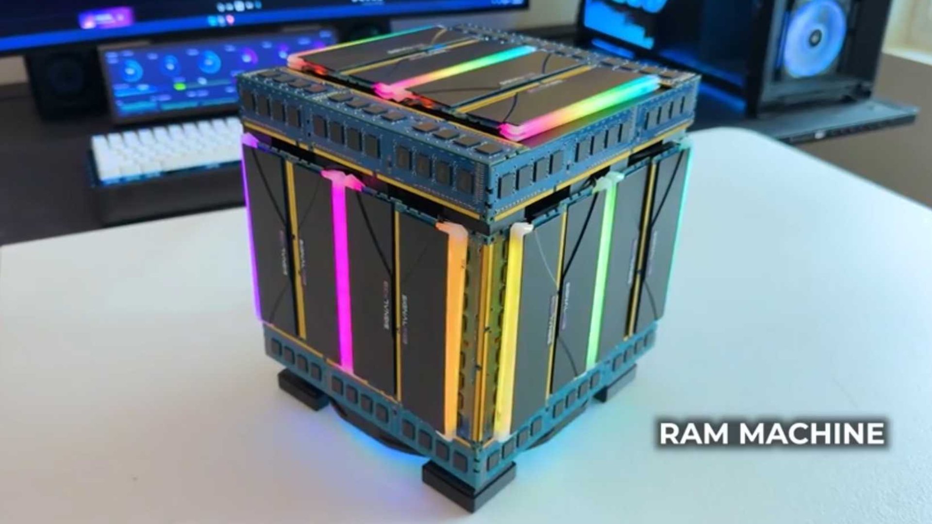 RAM Machine mini ITX ПК с RTX 5060 и 36 планками RAM