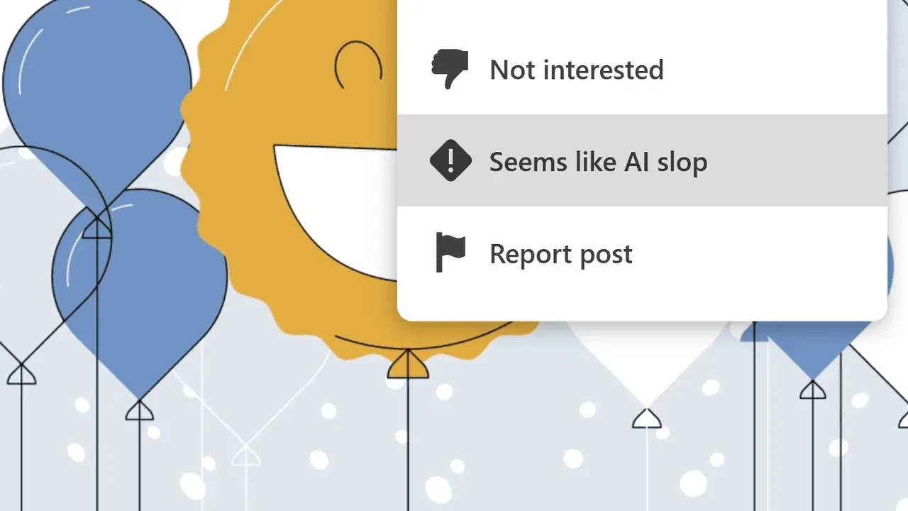 LinkedIn добавила кнопку жалобы на AI slop в ленте