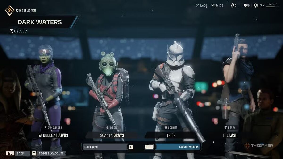 игрок проходит миссию Тёмные воды в Star Wars Zero Company