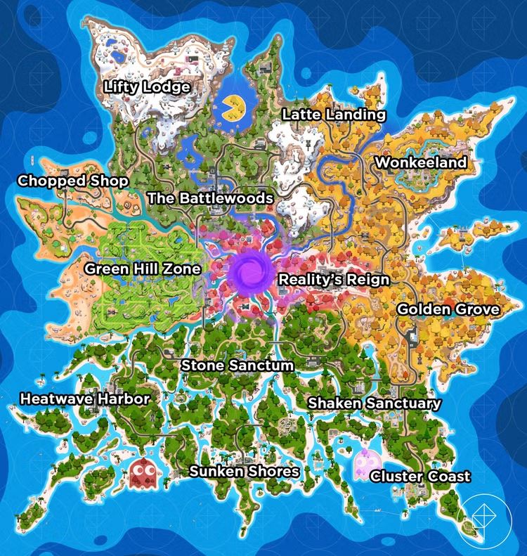Карта четвертого сезона седьмой главы Fortnite