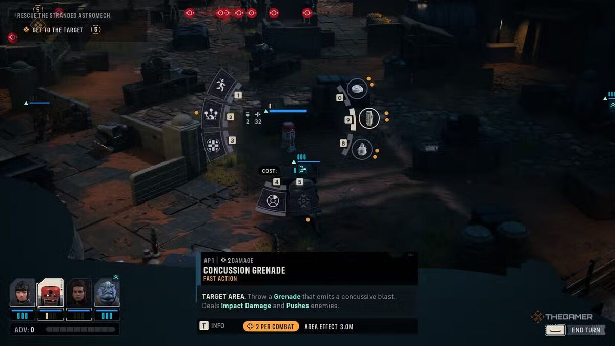 бой в Star Wars Zero Company где дроид выбирает способность в пошаговом сражении