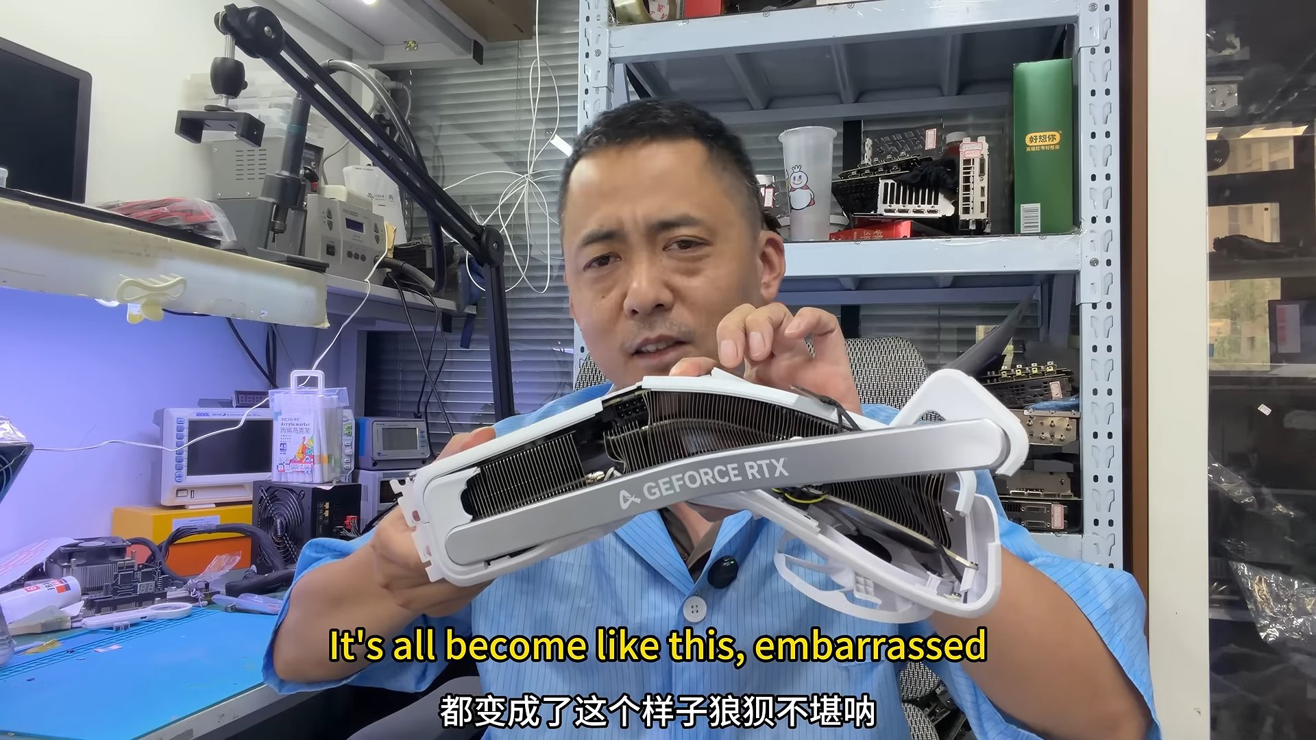 RTX 5060 Ti согнули в ДТП карту спас короткий PCB