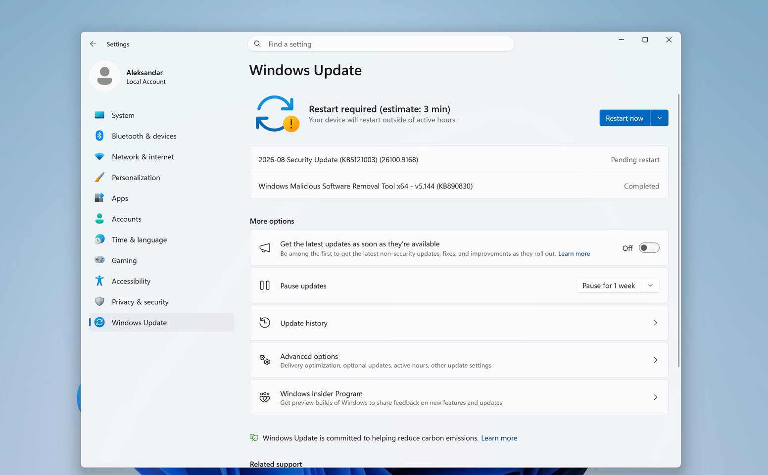 Windows 11 KB5121003 ускоряет запуск приложений и поиск