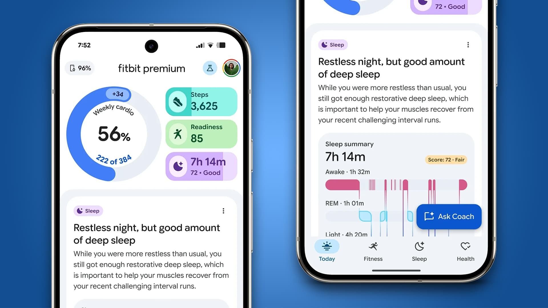 Google Health 506 даст скрыть AI Coach с экрана Today