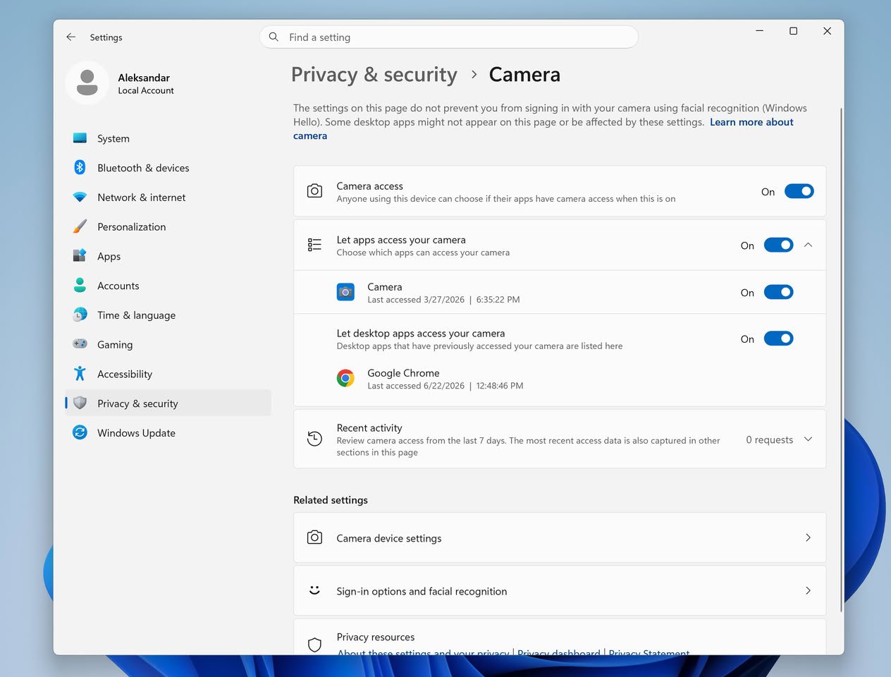 Изображение к статье: Windows 11 даст отдельные права на камеру и микрофон