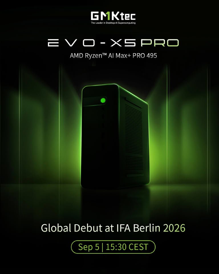 GMKtec Evo X5 Pro с AMD Gorgon Halo покажут 5 сентября