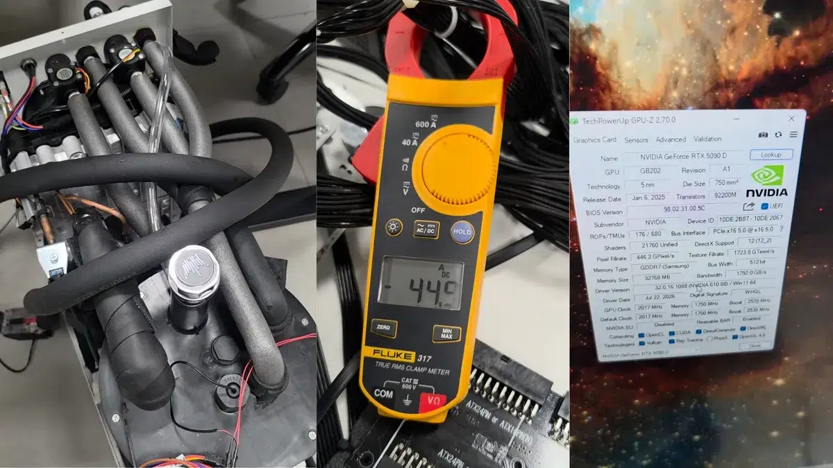 Изображение к статье: RTX 5090 запитали в обход 16-pin: карта сняла 600 Вт