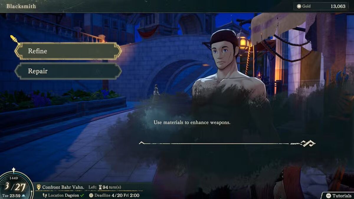 меню кузницы в Fire Emblem Fortune's Weave