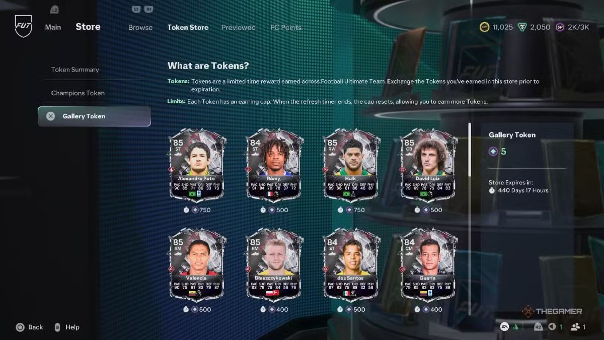 некоторые награды за жетоны FUT Gallery в FC 27