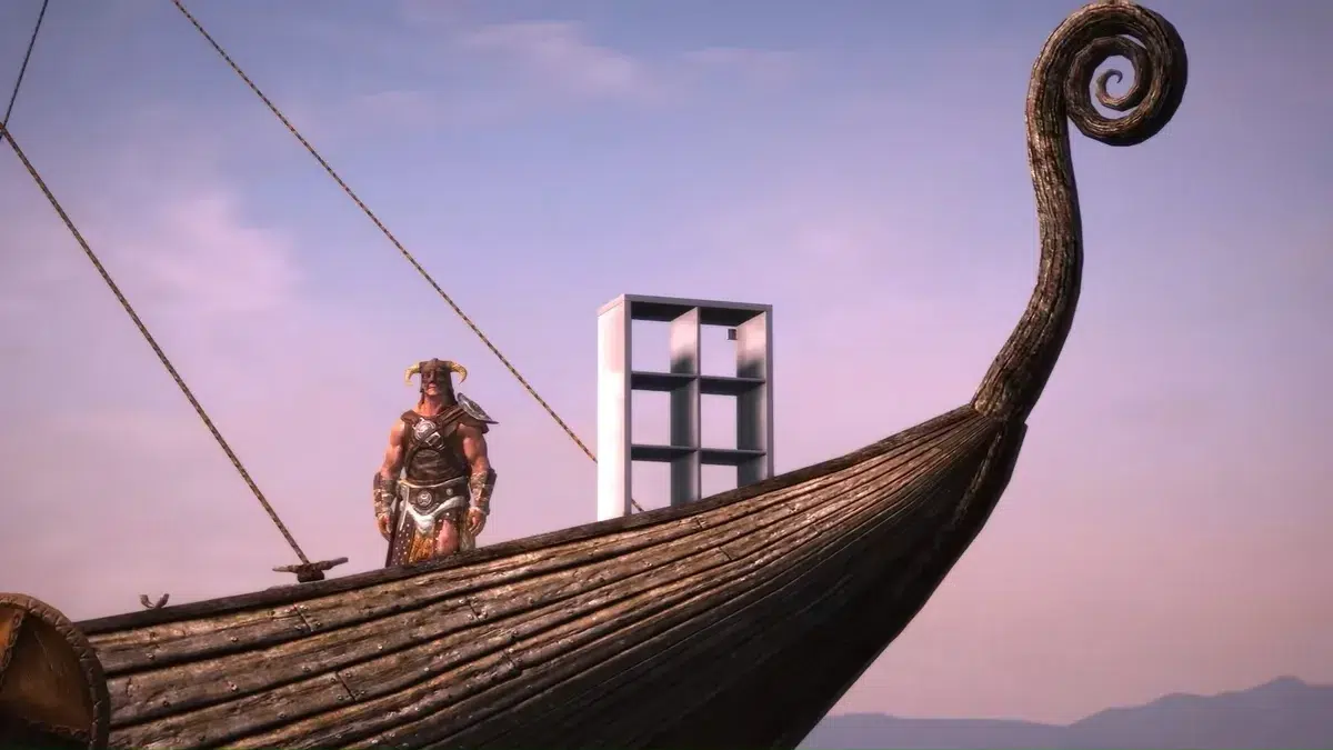 Изображение к статье: IKEA выпустила мод для Skyrim с полкой Kallax-спутником
