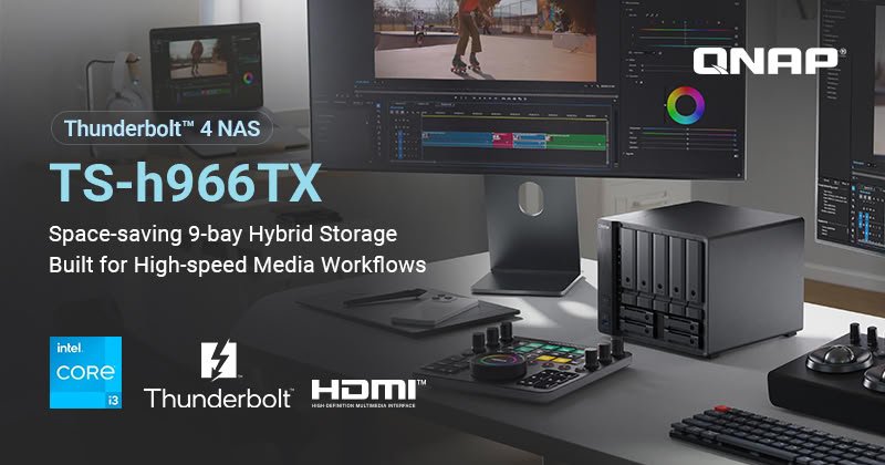 QNAP TS h966TX 9 отсеков Thunderbolt 4 и 10GbE