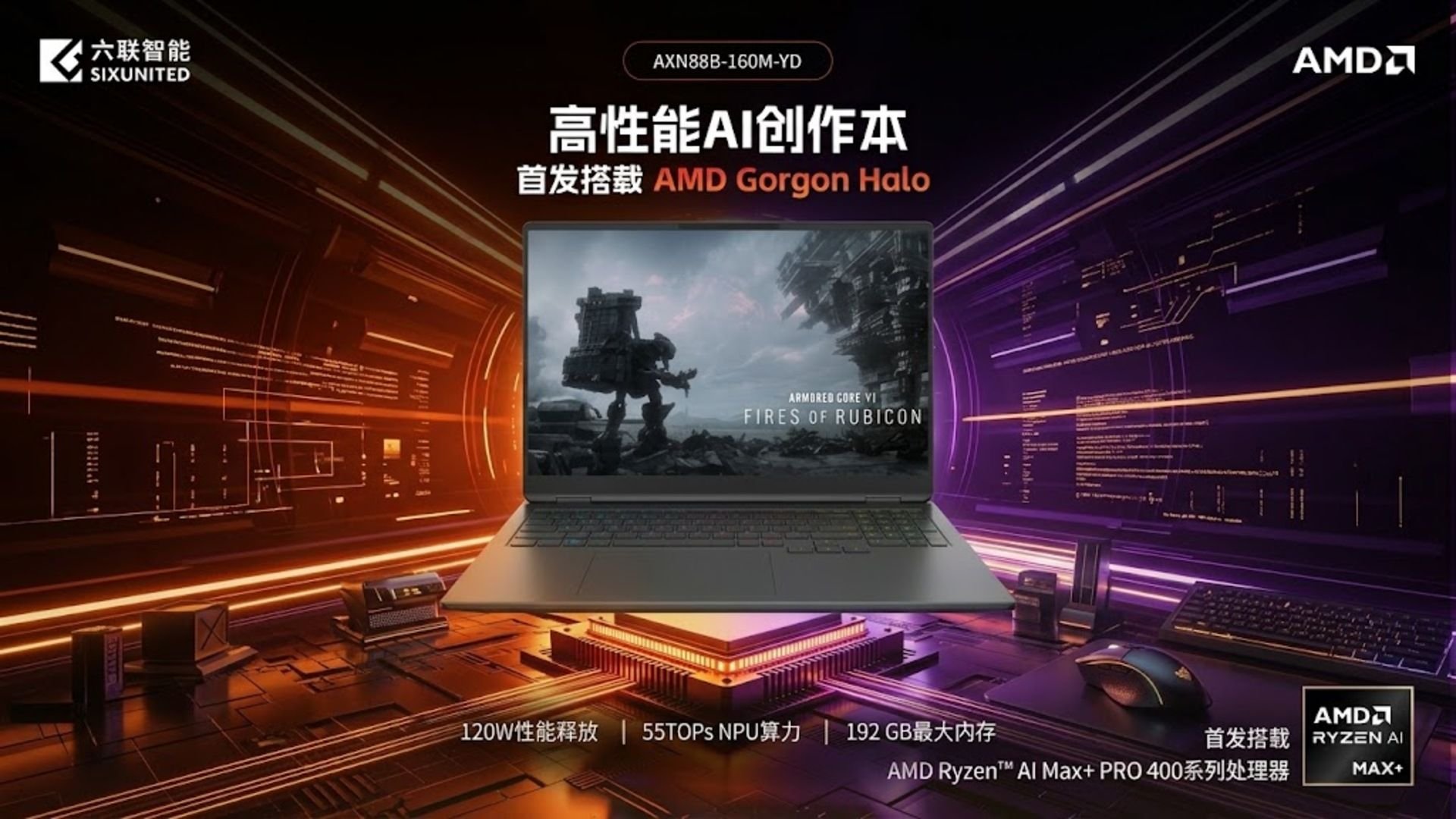 Ноутбук SIXUNITED получил Ryzen AI Max+ и 192 ГБ RAM