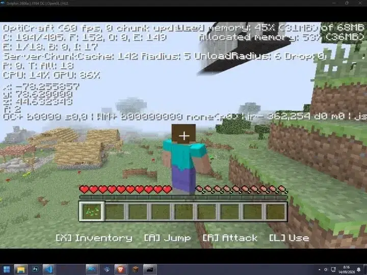 Изображение к статье: Minecraft Legacy запустили на PS2 с 32 МБ памяти