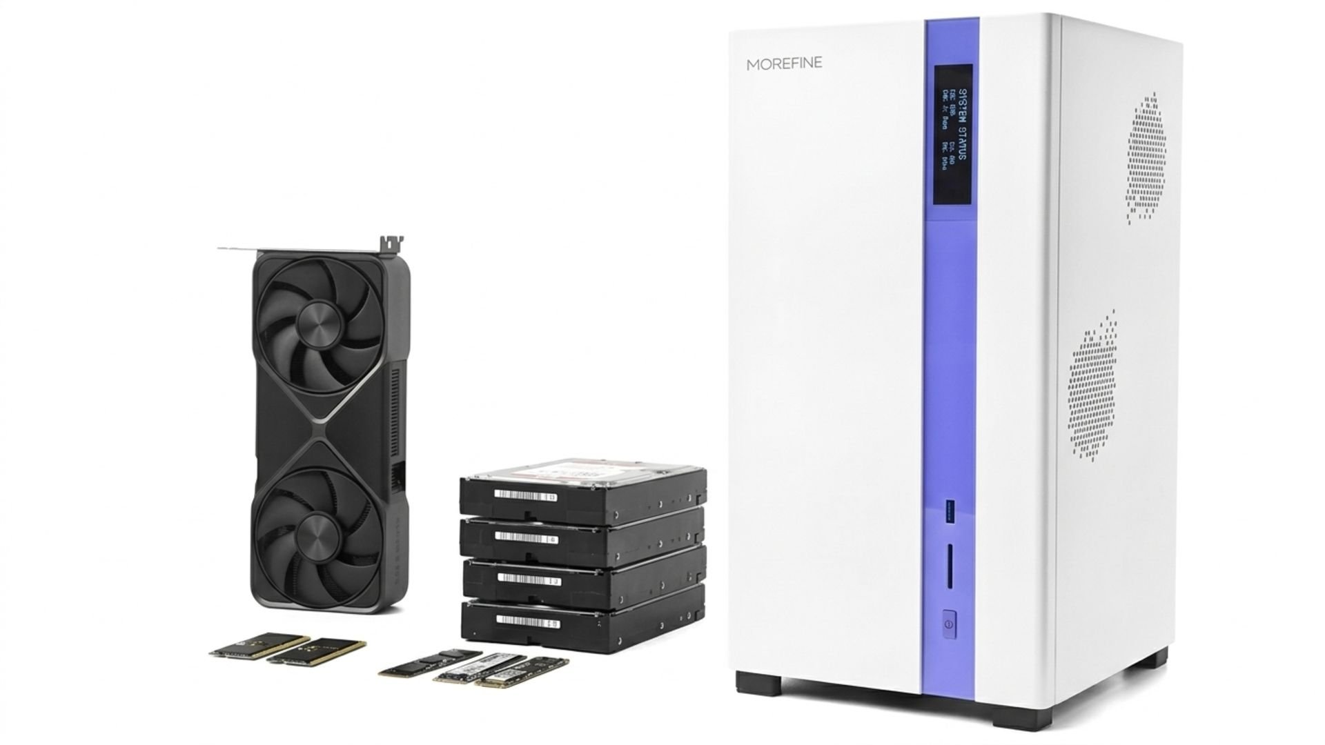 Morefine MNAS X1 рабочая станция с 132 ТБ и RTX 5070