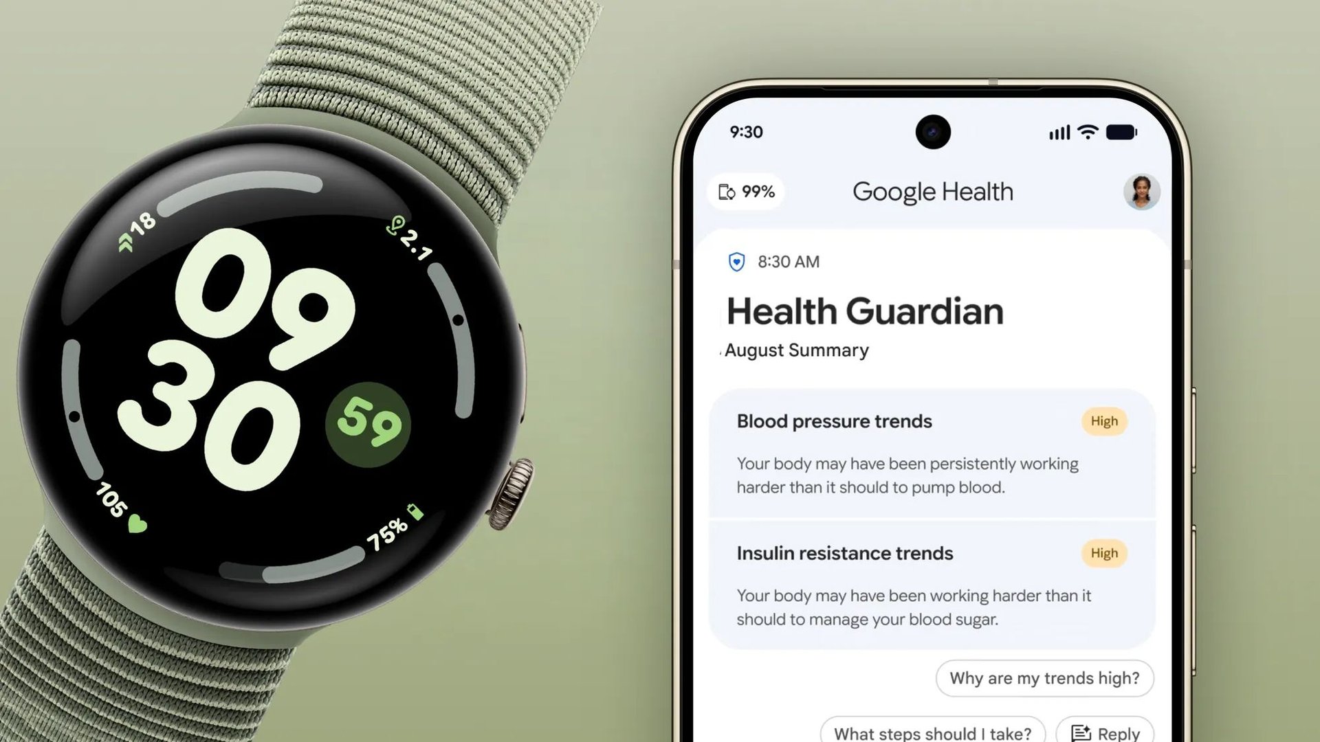 Pixel Watch 3 4 и 5 получают новые показатели здоровья