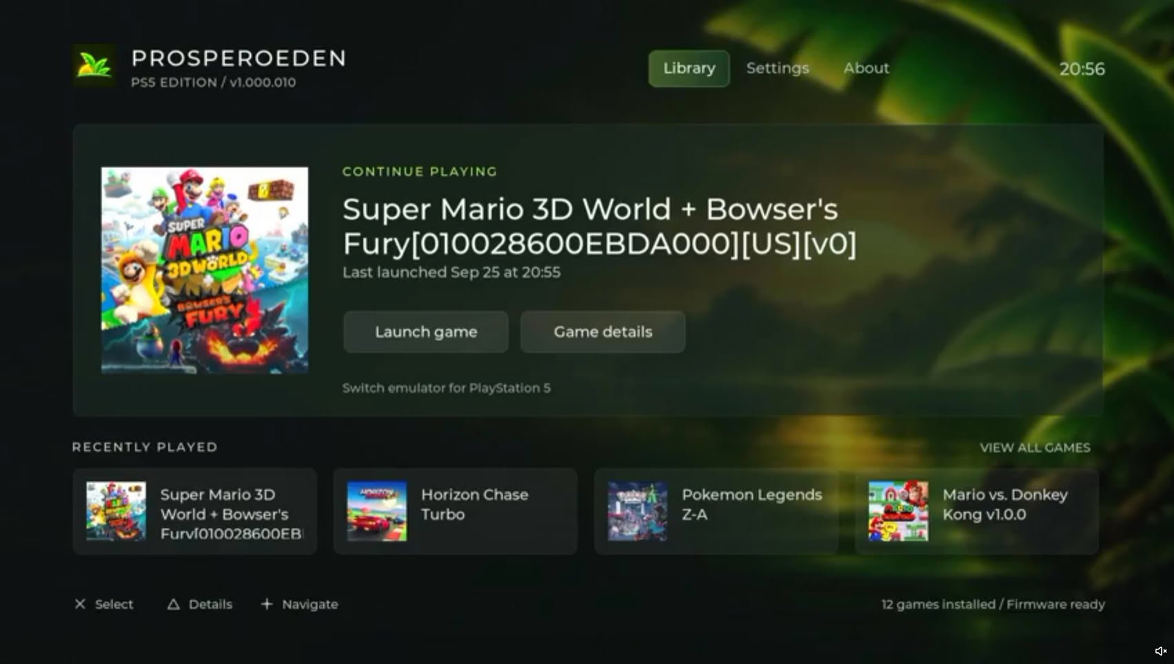 Альфа версия ProsperoEden запускает игры Switch на взломанной PS5