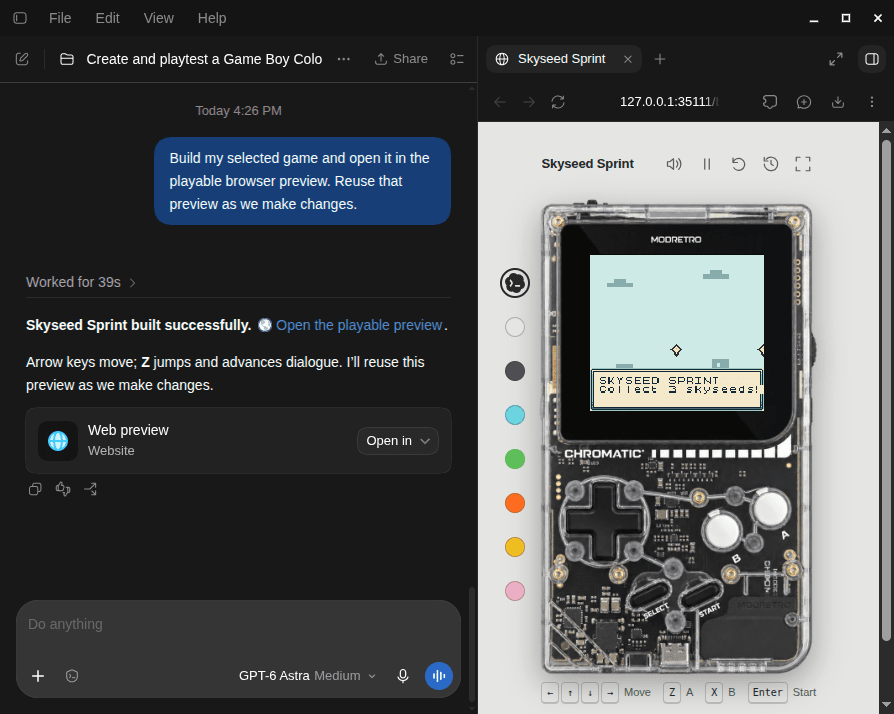 Codex поможет создавать игры для Chromatic по текстовому описанию