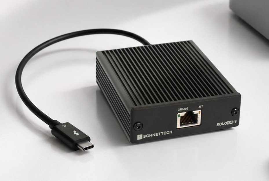 Sonnet выпустила Solo10G T5 адаптер 10GbE с Thunderbolt 5 без блока питания