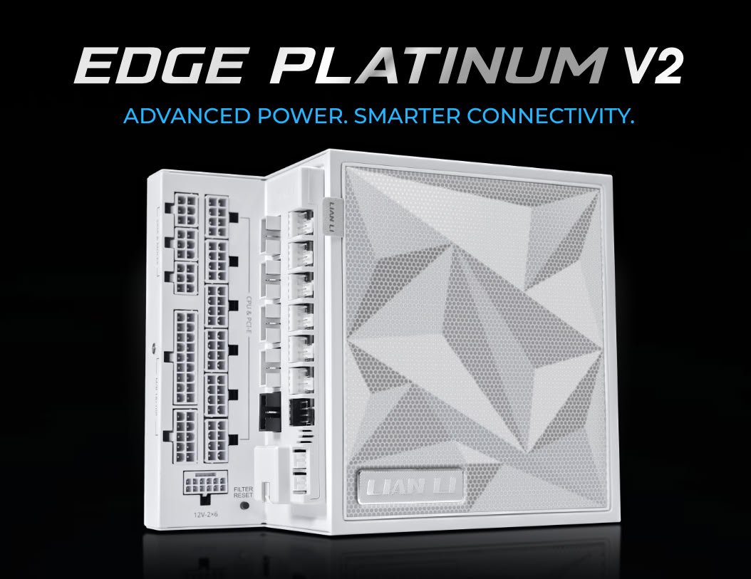 Lian Li представила Edge Platinum V2 на 1350 Вт с контролем нагрева кабеля видеокарты