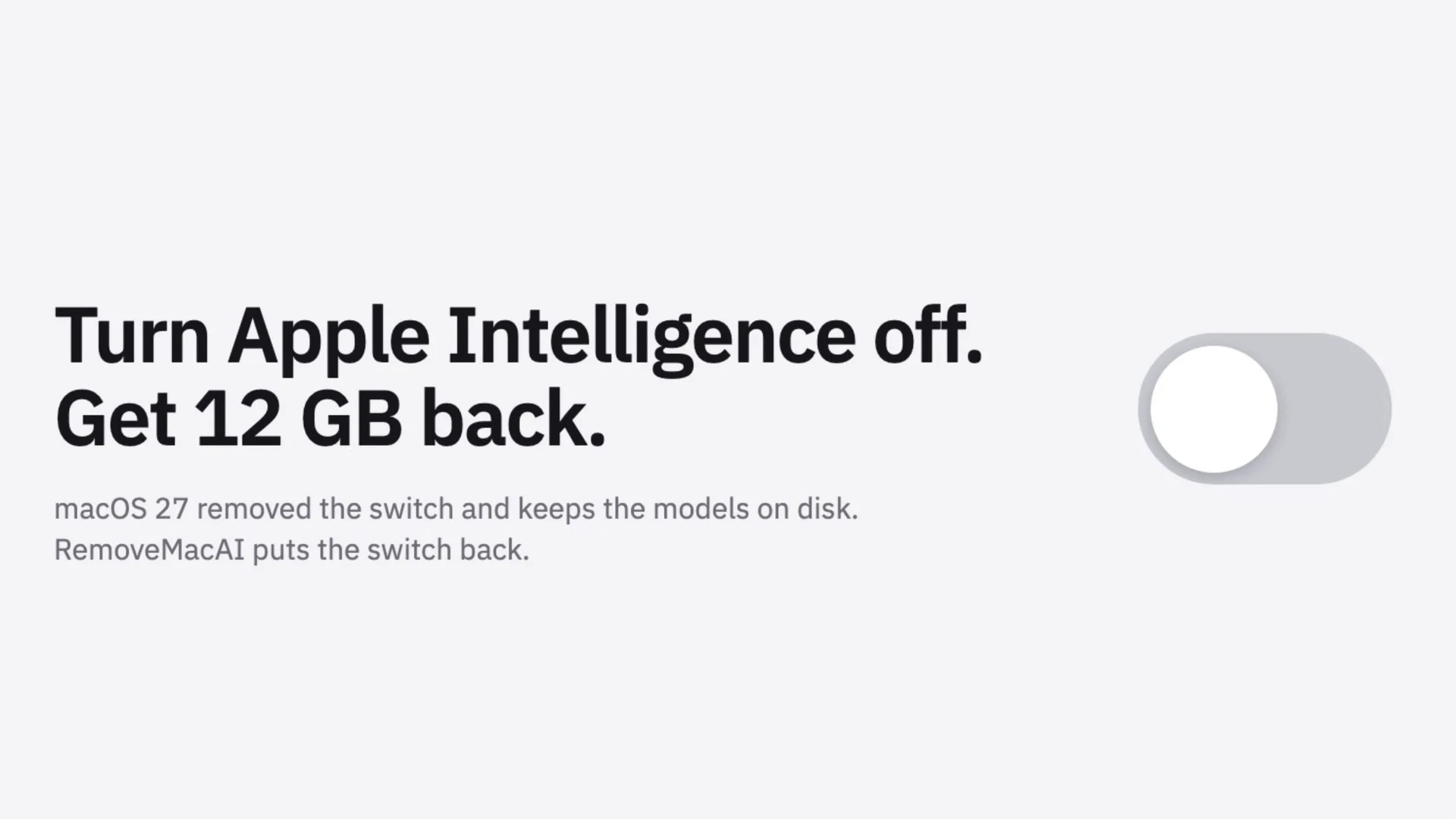 Изображение к статье: RemoveMacAI удаляет модели Apple Intelligence из macOS 27