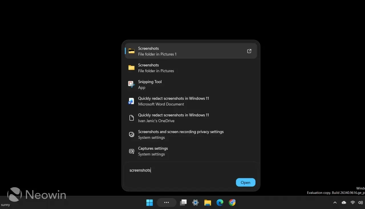 Изображение к статье: Поиск Windows 11 в тестовой сборке меняет настройки без интернета