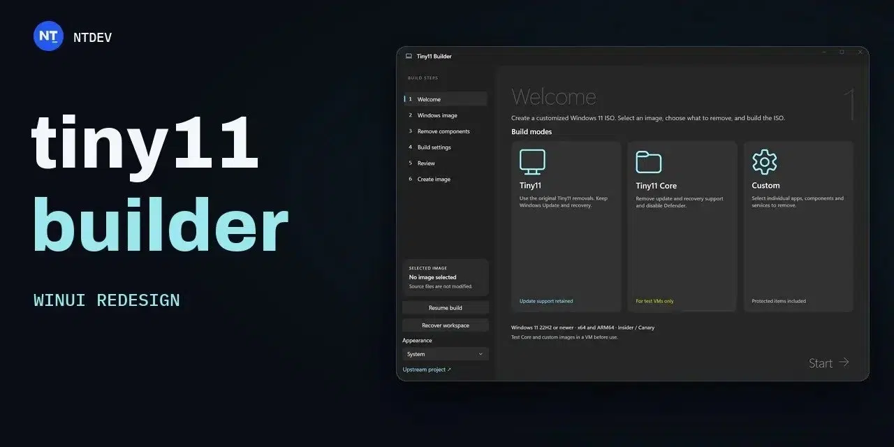 Tiny11 Builder обновили для создания облегчённых образов Windows 11 26H2