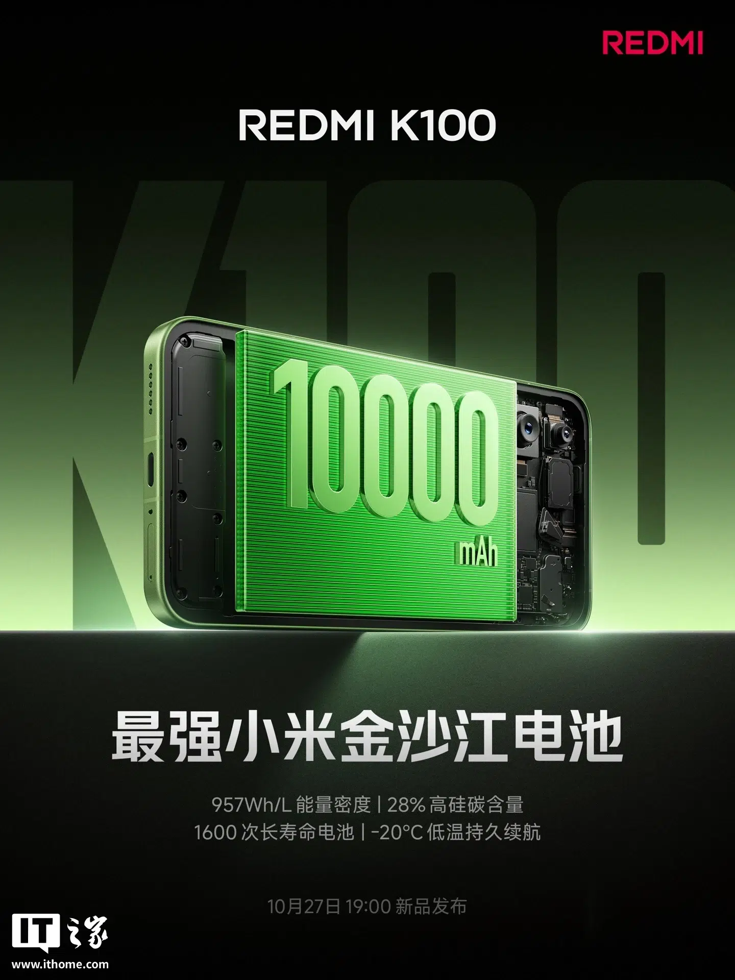 Xiaomi объявила о батарее на 10 000 мАч для REDMI K100
