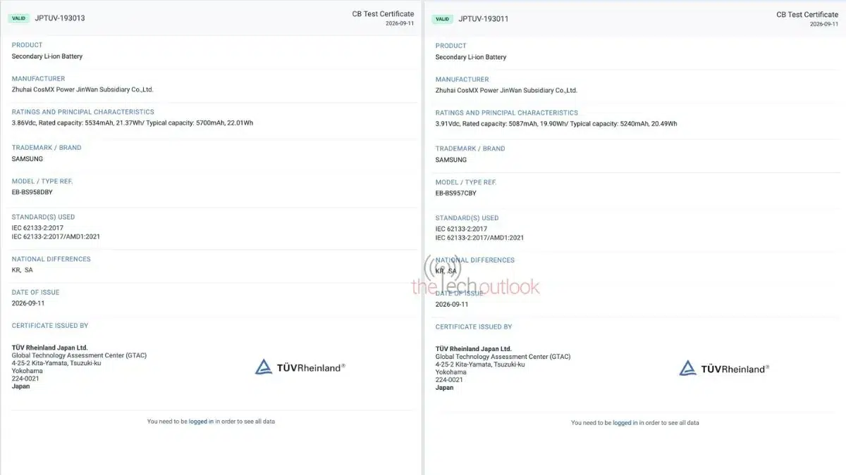 По данным TÜV батарея Galaxy S27 Ultra рассчитана на 5700 мАч