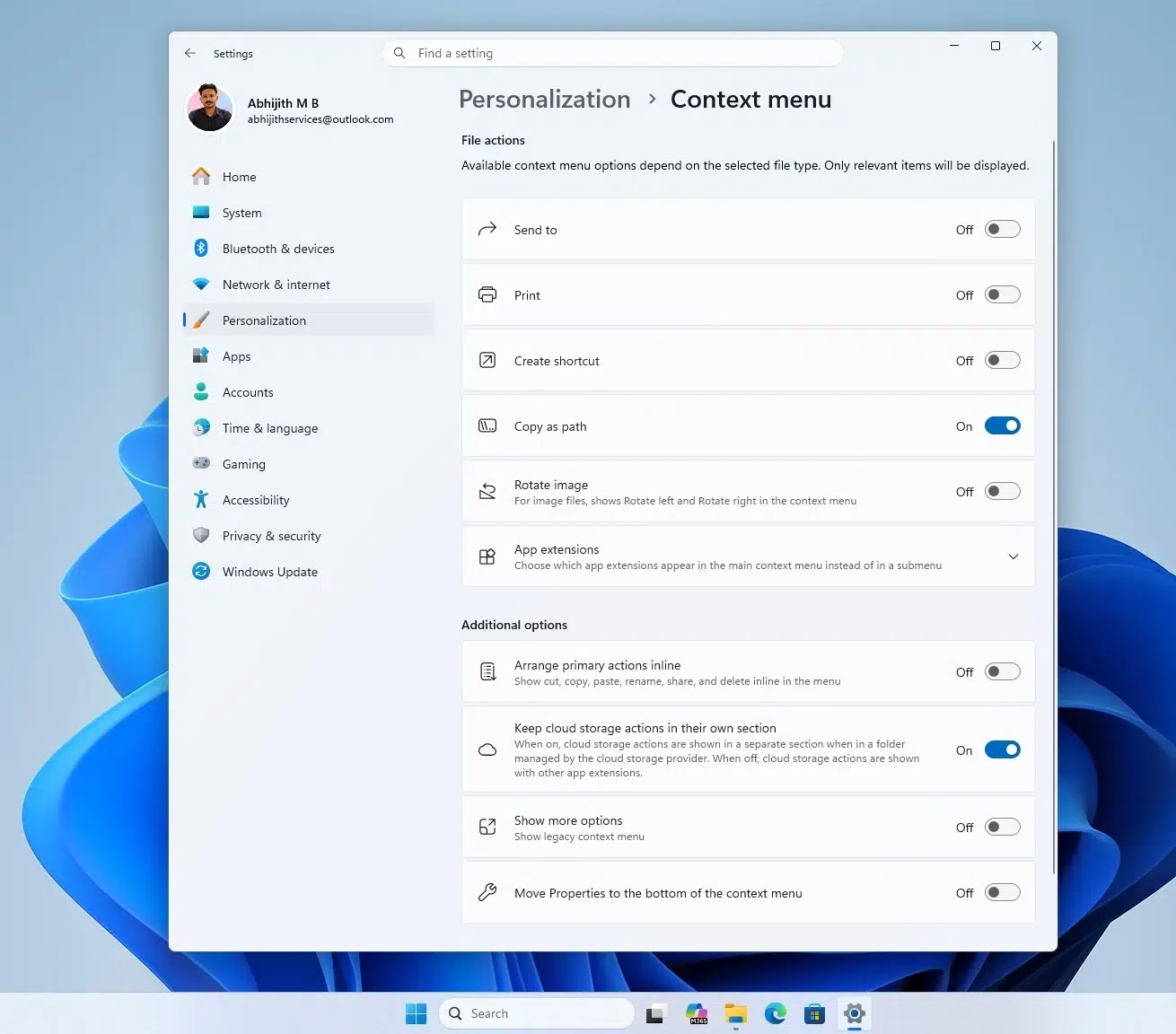 В Windows 11 появится настройка контекстного меню Проводника