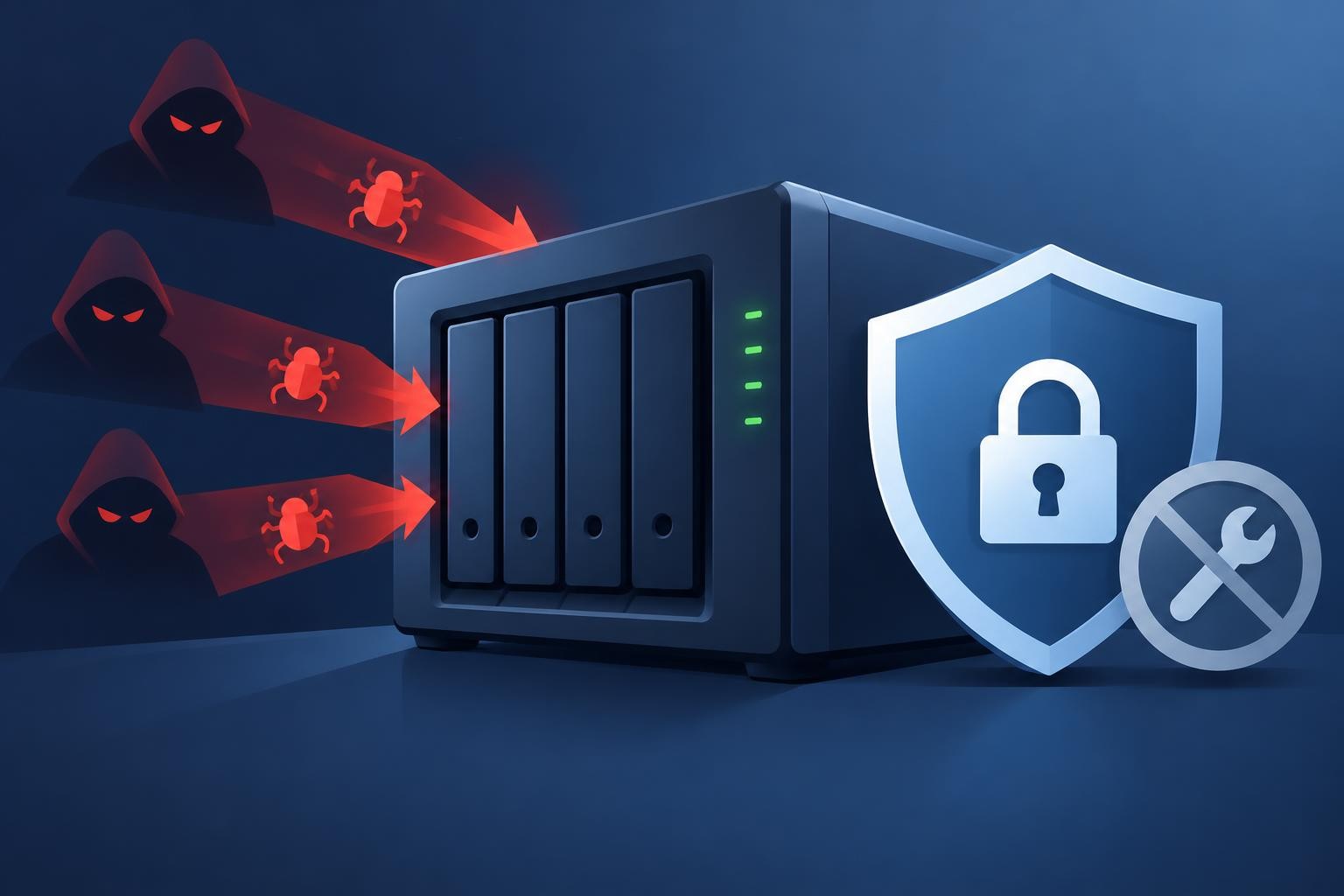 Иллюстрация к теме Synology связала атаки на NAS с уязвимостью DSM закрытой в 2024 году