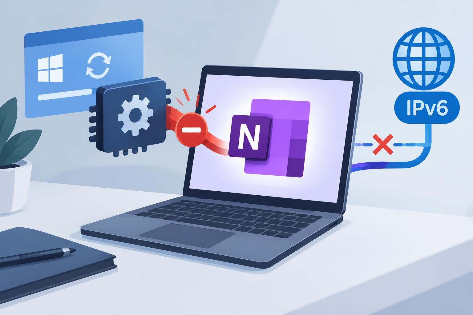 Иллюстрация к теме Драйвер Intel ICPS из Windows Update может мешать работе OneNote по IPv6