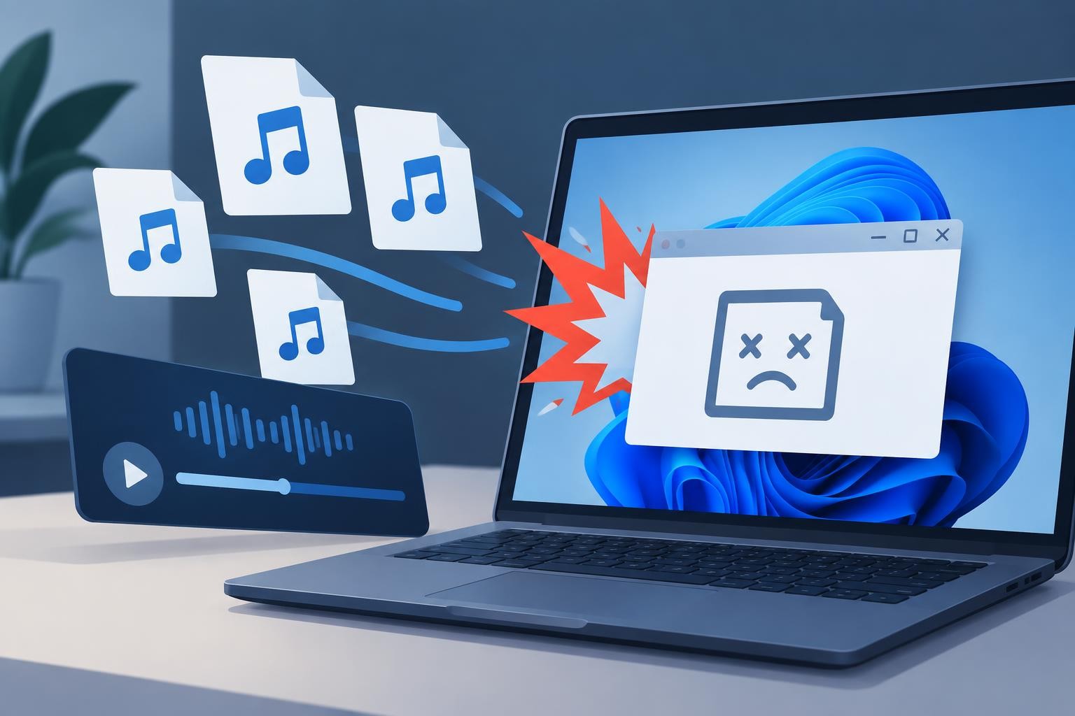Иллюстрация к теме После KB5124010 в Windows 11 некоторые программы вылетают при воспроизведении нескольких MP3